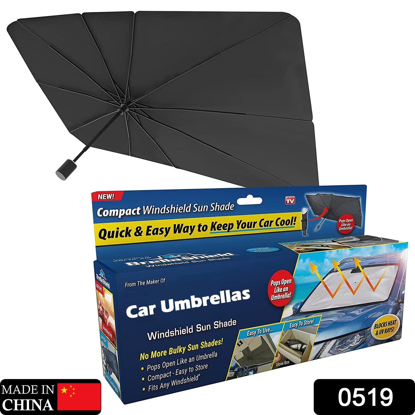 Front car sunshade for heat insulation