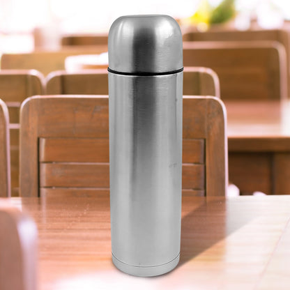 Vacuum Flask Without Cover, 18/8 Stainless Steel | Hot and Cold Water Bottle with Push-Down Lid | Double Walled Stainless Steel Bottle for Travel, Home, Office, School, Picnic (750 ML / Without Cover)