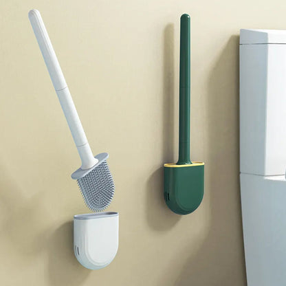 Toilet brush with modern silicone design