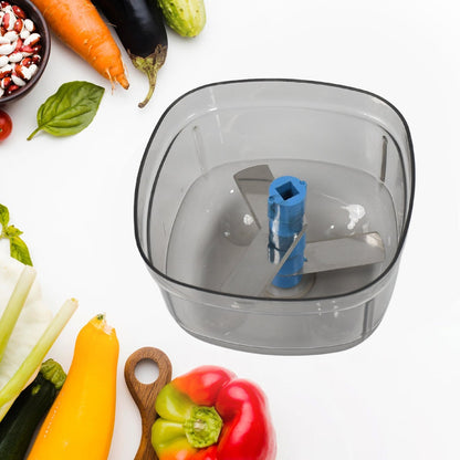 Compact food chopper with stainless steel blades