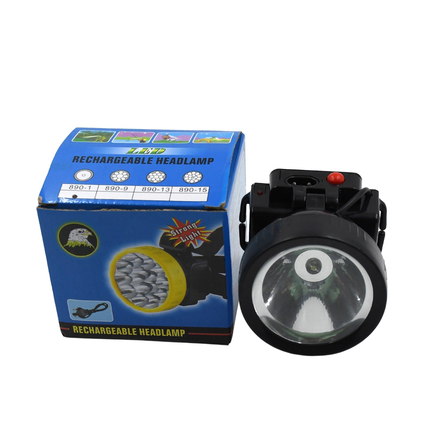 Rechargeable LED headlamp, perfect for farmers and outdoor use.