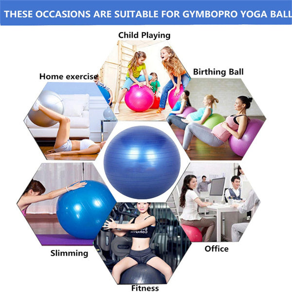 Large 75 cm exercise ball for gym workouts.