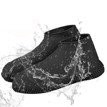 Black silicone rain boot cover