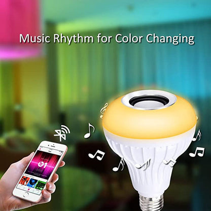 Smart LED bulb with Bluetooth connectivity and vibrant light options.