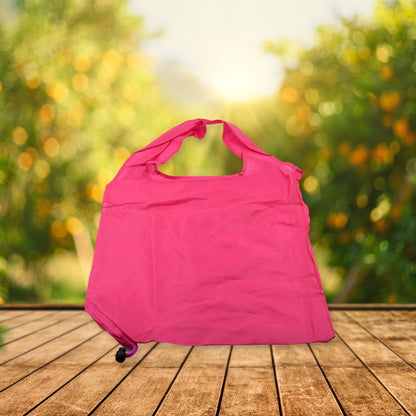 Compact reusable shopping bags with handles, washable and foldable.