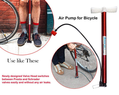 Steel air pump with strong construction, suitable for various inflation applications.