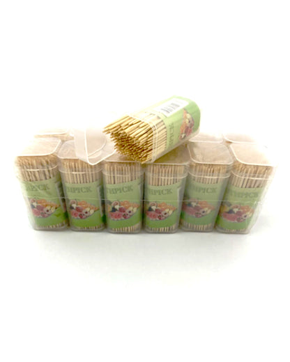 Hygienic wooden toothpicks with practical box