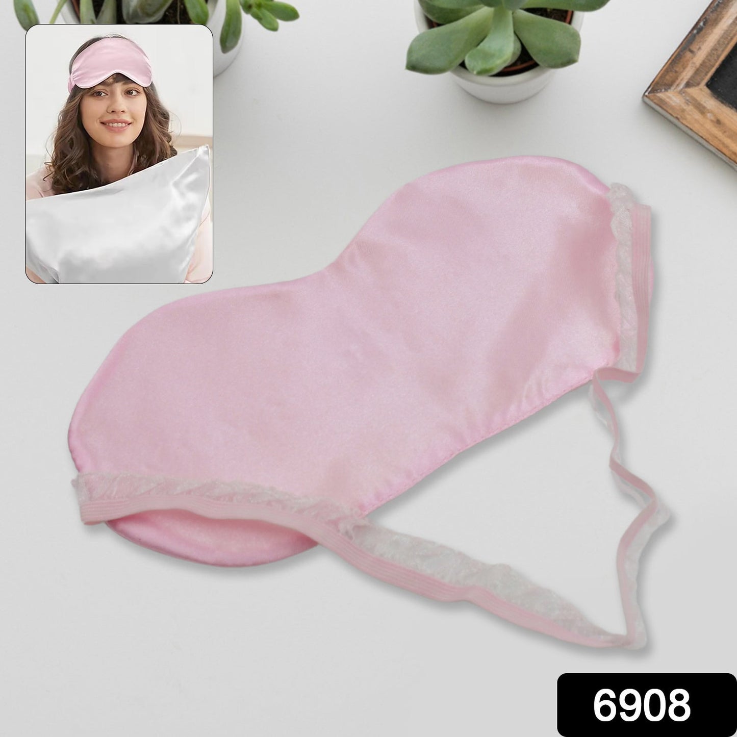 Satin eye mask, blindfold for light blocking, soft and comfortable.