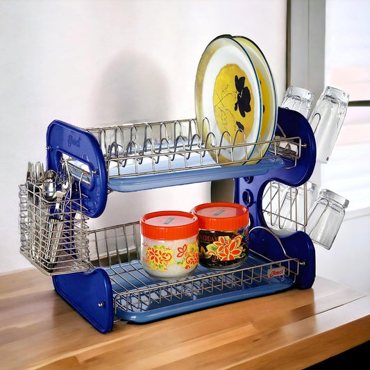 Stainless steel kitchen rack for dishes and cutlery