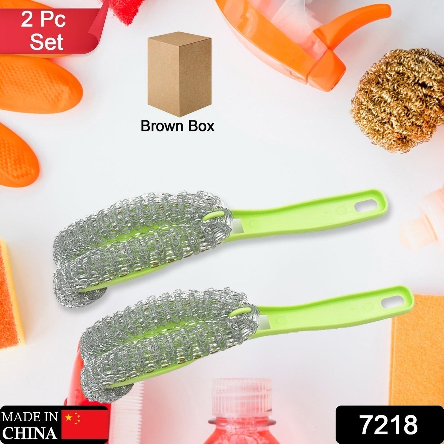 Wire kitchen brush with small head, ideal for cleaning pots and pans.