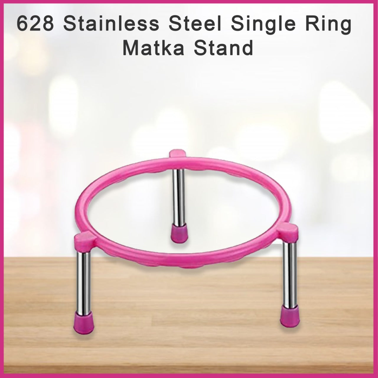 Single ring matka stand, stainless steel