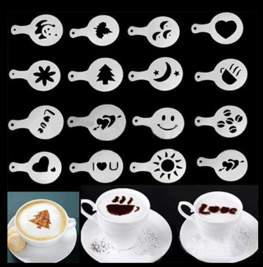 16 pieces of coffee stencils