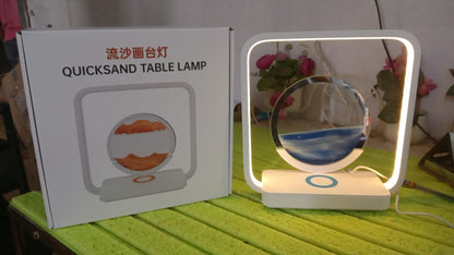 13477 3D Wireless Charging LED Light USB Quicksand Painting Lamp for Bedroom