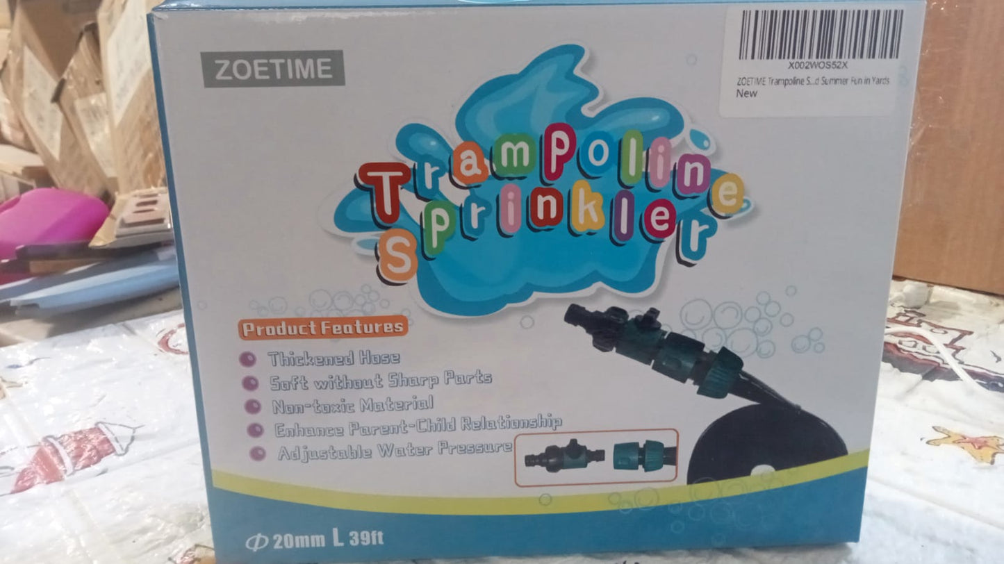 Trampoline sprinkler for outdoor fun